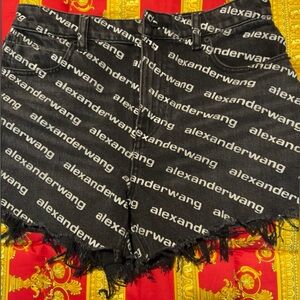 ALEXANDER WANG Black Bite Denim Shorts
